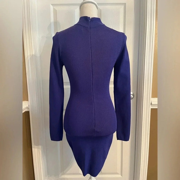 SUPERDOWN Jessica Cut Out Mini Dress Bodycon Long Sleeves Indigo Large - Picture 7 of 12